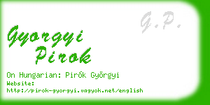 gyorgyi pirok business card
