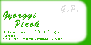 gyorgyi pirok business card